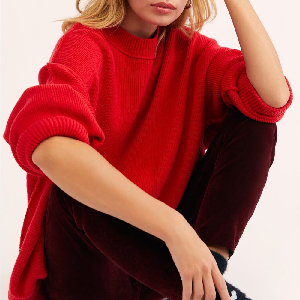 FP Easy Street Tunic Sweater XS Cherry